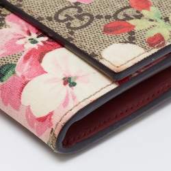 Pre Owned Gucci Multicolor GG Supreme Blooms Coated Canvas Flap Continental Wallet