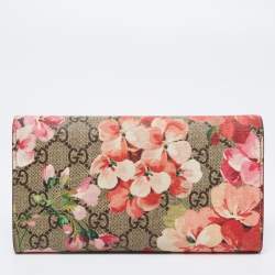 Pre Owned Gucci Multicolor GG Supreme Blooms Coated Canvas Flap Continental Wallet