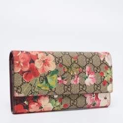 Pre Owned Gucci Multicolor GG Supreme Blooms Coated Canvas Flap Continental Wallet