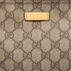 Pre Owned Gucci Cream/Beige GG Supreme Canvas and Leather Messenger Bag