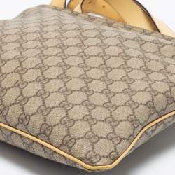 Pre Owned Gucci Cream/Beige GG Supreme Canvas and Leather Messenger Bag