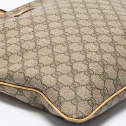 Pre Owned Gucci Cream/Beige GG Supreme Canvas and Leather Messenger Bag