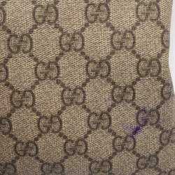 Pre Owned Gucci Cream/Beige GG Supreme Canvas and Leather Messenger Bag