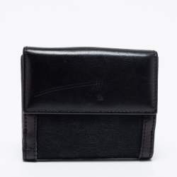 Gucci Black GG Canvas And Leather Bifold Wallet