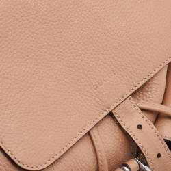 Pre Owned Gucci Beige Leather Tassel Bamboo Backpack