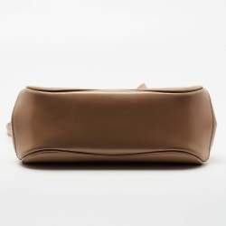 Pre Owned Gucci Beige Glossy Leather Mini Lady Lock Bamboo Top Handle Bag