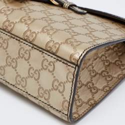 مملوكة مسبقًا Gucci Gold Guccissima Leather Medium Emily Chain Shoulder Bag