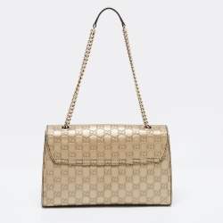 مملوكة مسبقًا Gucci Gold Guccissima Leather Medium Emily Chain Shoulder Bag