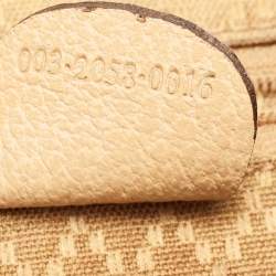 Pre Owned Gucci Beige Suede and Leather Bamboo Drawstring Backpack