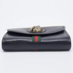 Pre Owned Gucci Black Leather Small Rajah Shoulder Bag