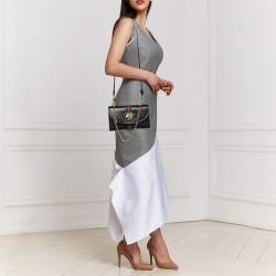 Pre Owned Gucci Black Leather Small Rajah Shoulder Bag