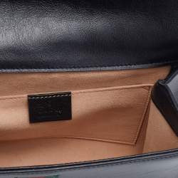 Pre Owned Gucci Black Leather Small Rajah Shoulder Bag