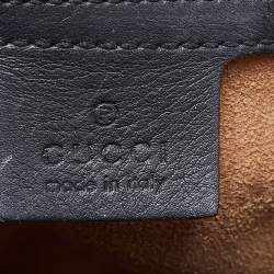 Pre Owned Gucci Beige/Black GG Supreme Canvas and Leather Medium Padlock Shoulder Bag