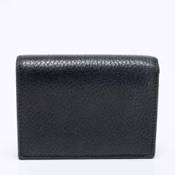 Gucci Black Leather GG Marmont Compact Folded Wallet