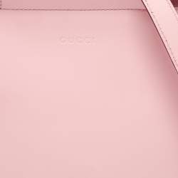 مملوكة مسبقًا Gucci Pink Leather Small Nymphaea Bamboo Tote
