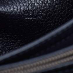 Gucci Black Leather GG Marmont Wallet on Chain