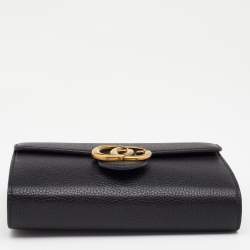 Gucci Black Leather GG Marmont Wallet on Chain