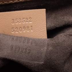 مملوكة مسبقًا حقيبة غوتشي ليدي جلد لامع بيج قفل يد علوية بامبو صغيرة 