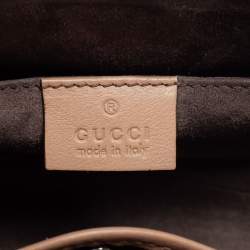 مملوكة مسبقًا حقيبة غوتشي ليدي جلد لامع بيج قفل يد علوية بامبو صغيرة 