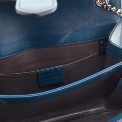 Pre Owned Gucci Blue Leather Small Interlocking G Shoulder Bag