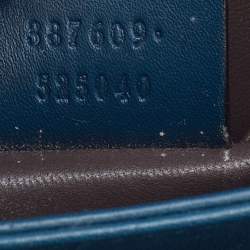 Pre Owned Gucci Blue Leather Small Interlocking G Shoulder Bag