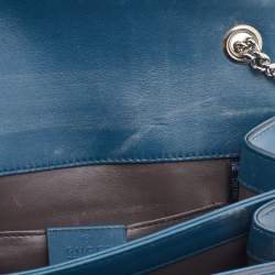 Pre Owned Gucci Blue Leather Small Interlocking G Shoulder Bag