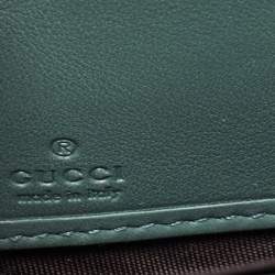 Gucci Teal Green Microguccissima Patent Leather Zip Around Wallet