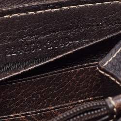 مملوكة مسبقًا محفظة غوتشي جلد وكانفاس جي جي بني/بيج مزينة بامبو بسحاب ملتف