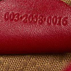Pre Owned Gucci Red Leather Bamboo Backpack