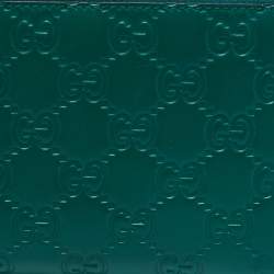 مملوكة مسبقًا محفظة كونتيننتال غوتشي جلد غوتشيسيما أخضر سحاب ملتف 