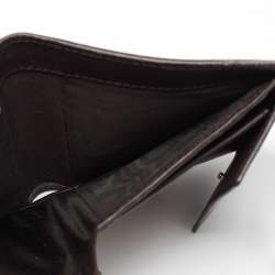 Pre Owned Gucci Beige/Brown GG Canvas and Leather Web Flap French Wallet