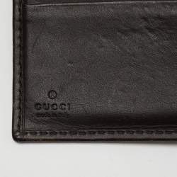 Pre Owned Gucci Beige/Brown GG Canvas and Leather Web Flap French Wallet