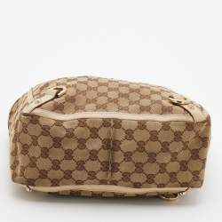 Pre Owned Gucci Beige/Cream GG Canvas And Leather Abbey D-Ring Tote