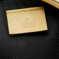 مملوكة مسبقًا حقيبة غوتشي باغويت جلد وكانفاس جي جي أصفر / بيج