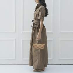 مملوكة مسبقًا حقيبة غوتشي باغويت جلد وكانفاس جي جي أصفر / بيج