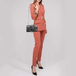 مملوكة مسبقًا حقيبة كتف غوتشي إيميلي جلد أسود بسلسلة