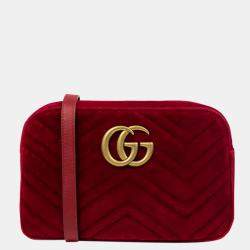 GG Marmont small shoulder bag in red leather