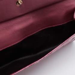 Gucci Metallic Pink Guccisima Leather Heart Charm Continental Wallet