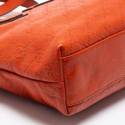Pre Owned Gucci Orange Guccissima Leather Small Shopper Tote