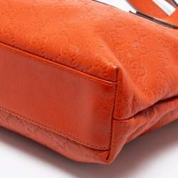 Pre Owned Gucci Orange Guccissima Leather Small Shopper Tote