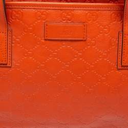 Pre Owned Gucci Orange Guccissima Leather Small Shopper Tote