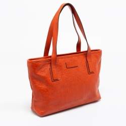 Pre Owned Gucci Orange Guccissima Leather Small Shopper Tote