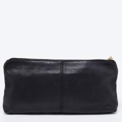 Pre Owned Gucci Black Leather Small Sienna Tassel Clutch