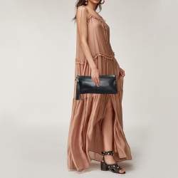 Pre Owned Gucci Black Leather Small Sienna Tassel Clutch