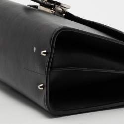 Pre Owned Gucci Black Leather Dollar Interlocking G Shoulder Bag