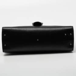 Pre Owned Gucci Black Leather Dollar Interlocking G Shoulder Bag