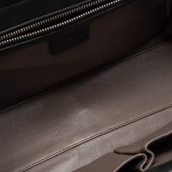 Pre Owned Gucci Black Leather Dollar Interlocking G Shoulder Bag