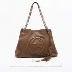 Pre Owned Gucci Brown Leather Medium Soho Shoulder Bag