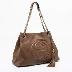 Pre Owned Gucci Brown Leather Medium Soho Shoulder Bag
