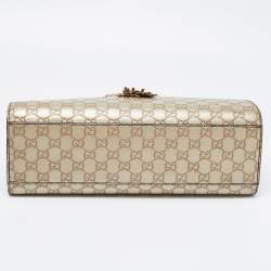 Pre Owned Gucci Metallic Beige Guccissima Leather Large Emily Chain Shoulder Bag